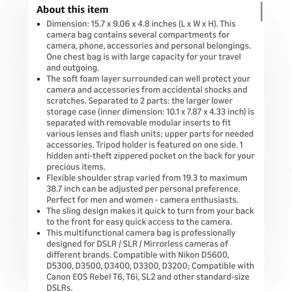 MOSISO Teal Camera Sling with Tripod Holder